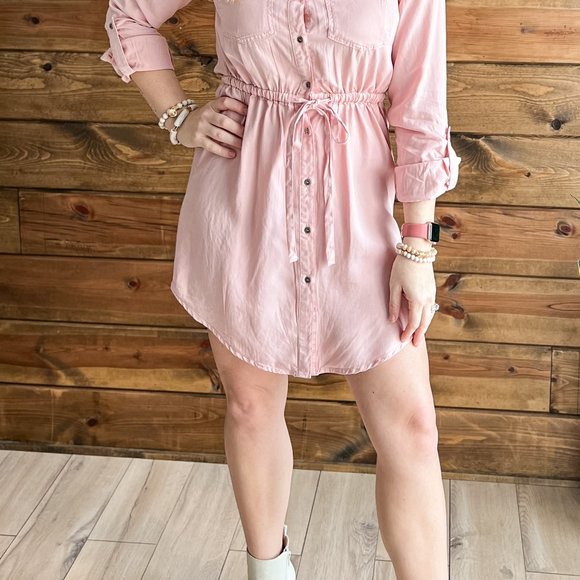 THE JESSIE PINK DENIM DRESS - Picture 8 of 11